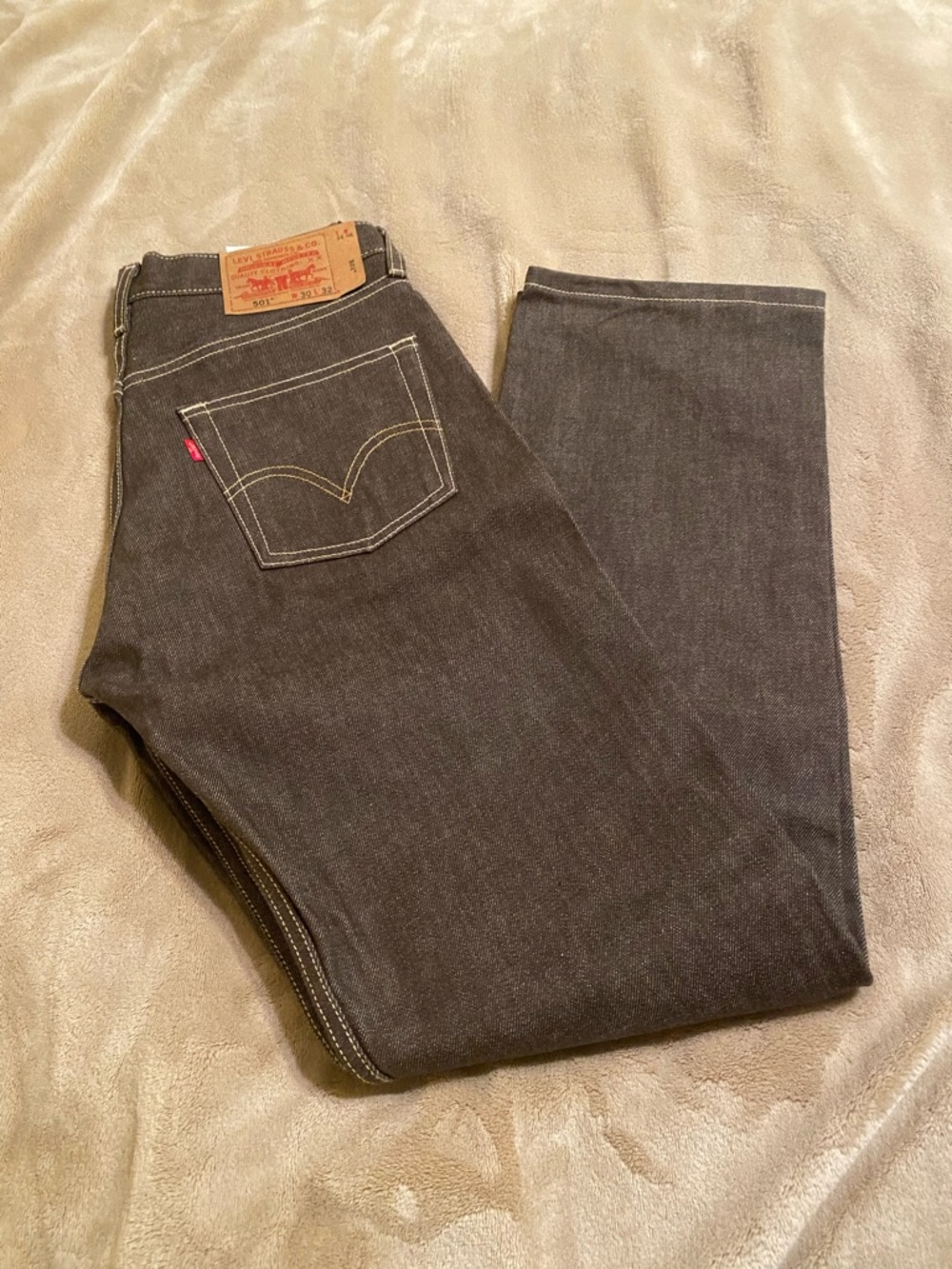 Levi's Men's Original 501 Charcoal Straight Leg Jeans